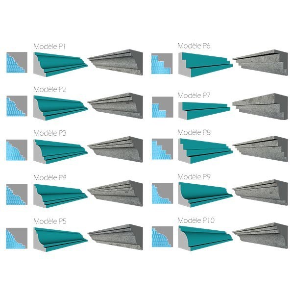 Molde em poliestireno EPS para cornija P7 150x150 - 3