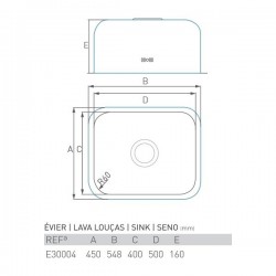 Lava-louças SHARP-IBERICO 50 de encastrar 1 pia 55x45x18 - 3