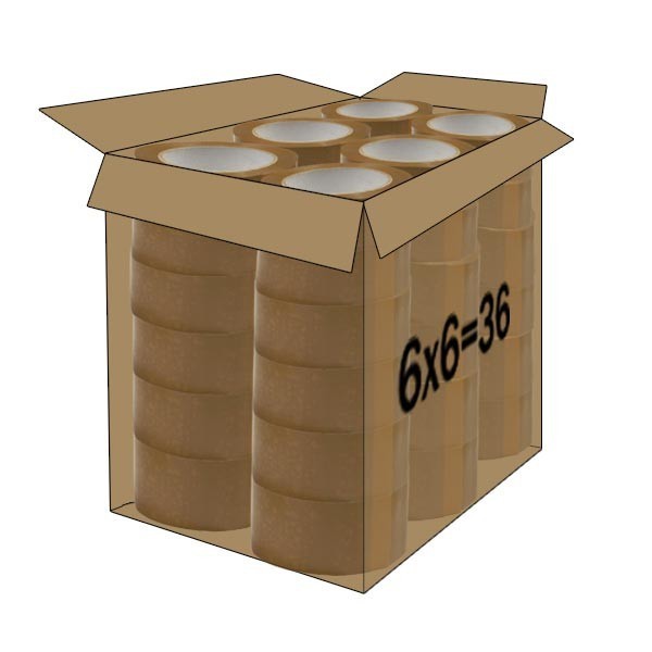 Fita adesiva de PVC industrial castanha 48x60 - 3