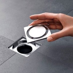 Sifão de duche com grelha em Inox 15 x 15 - 1