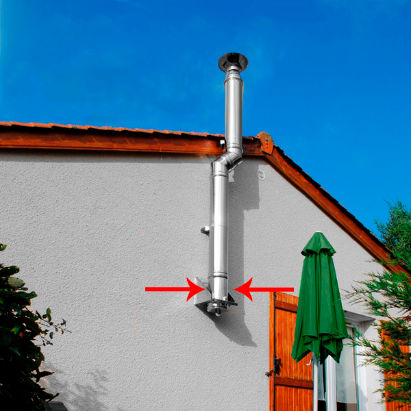 Tê 90º rígido para chaminé em Inox parede dupla - 4