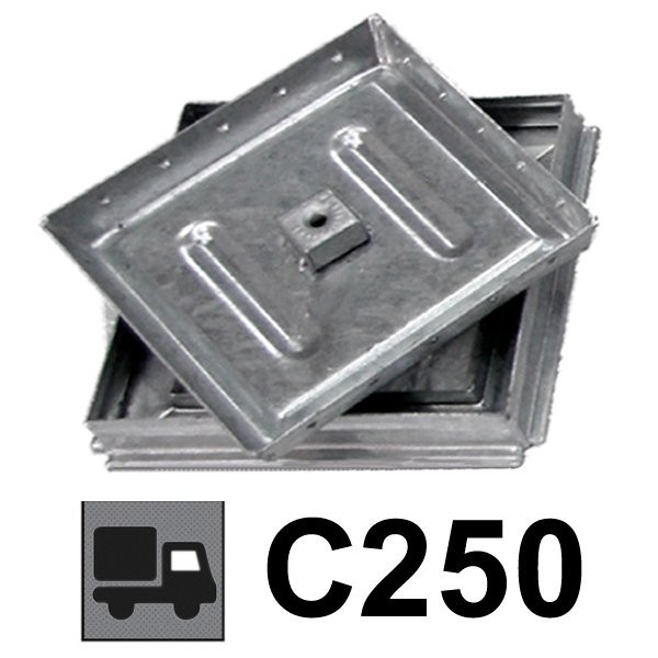Tampa oculta + aro reforçado em aço galvanizado C250 30x30 cm - 1