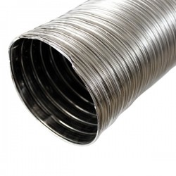 Tubo inox flexível parede dupla para chaminé Ø100 - Rolo 20 metros - 1