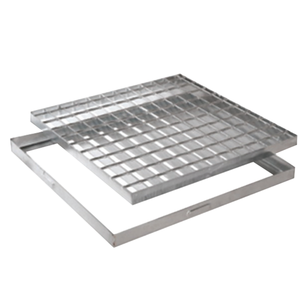 ARTIGO TESTE Grille caillebotis + châssis regard aço galvanisé 40x40x2,5 cm - 1
