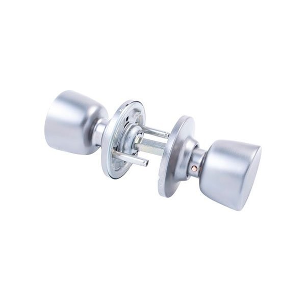 Maçaneta com fechadura tubular cromada mate - TESA - 1