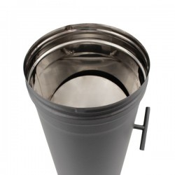 Tubo de chaminé c/registo em Inox simples 1m Preto / antracite - 2