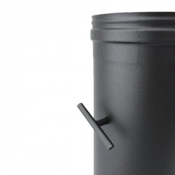 Tubo de chaminé c/registo em Inox simples 1m Preto / antracite - 3