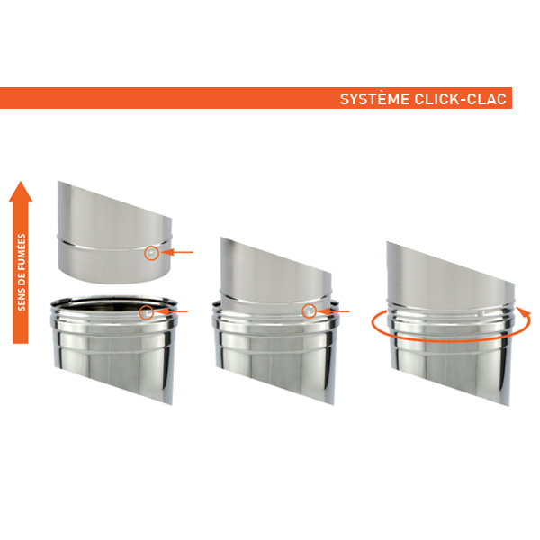 Curva 45ª para chaminé em Inox simples Preto / antracite - 5