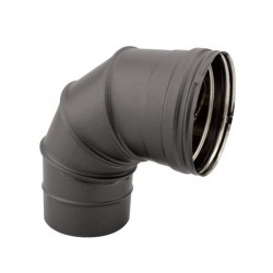 Curva regulável 0º à 90º para chaminé em Inox simples Preto / antracite - 3