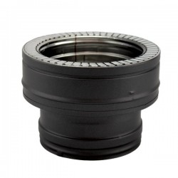 Adaptador de chaminé simples para parede dupla em Inox Preto / antracite - 1