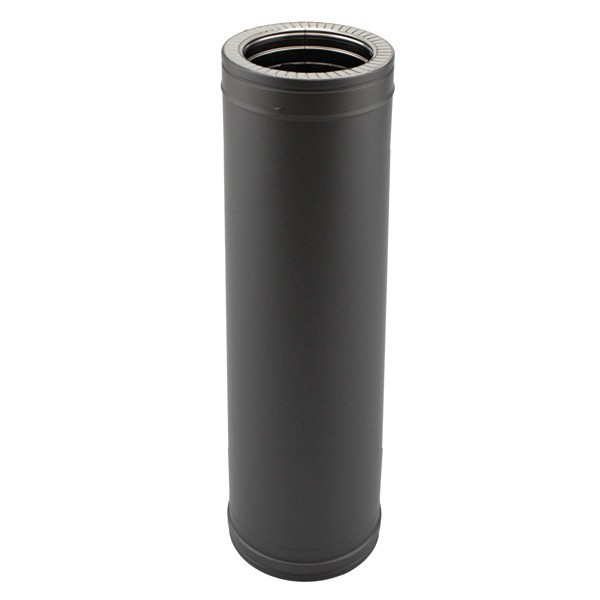 Tubo rígido Inox parede dupla isolado 1m Preto / antracite - 1