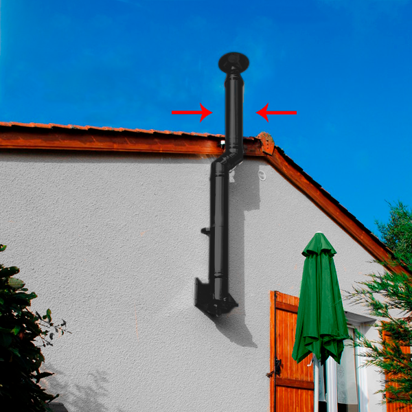 Tubo rígido Inox parede dupla isolado 1m Preto / antracite - 4