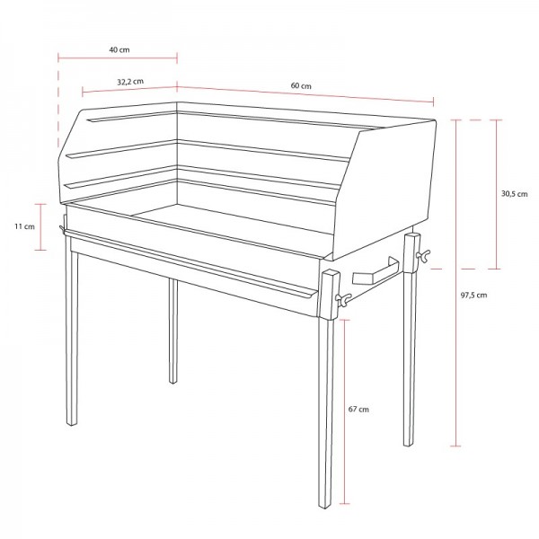 Barbecue BBQ a carvão BLAZE com pés em Inox 60x40 - 12