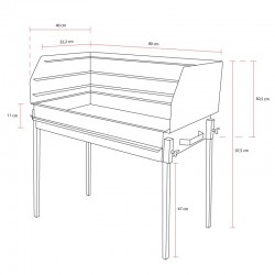Barbecue BBQ a carvão BLAZE com pés em Inox 80x40 - 12