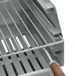 Grelha barbecue BBQ Inox com punhos em madeira 58x38 - 4