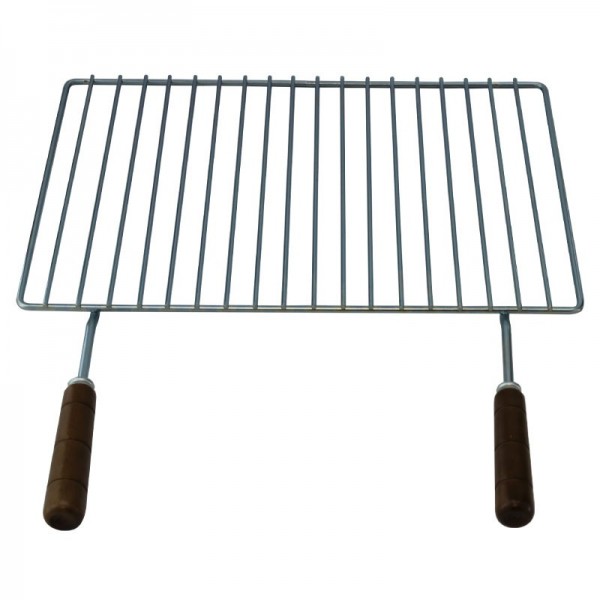 Grelha barbecue BBQ Inox com punhos em madeira 68x38 - 2