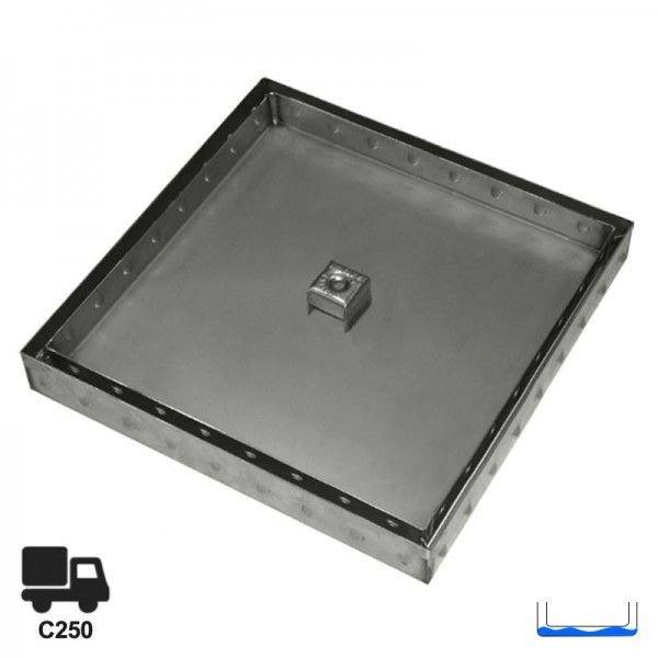 Tampa oculta rebaixada em aço galvanizado C250 55x55 cm - 1
