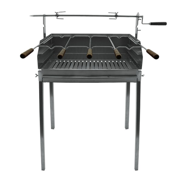 Barbecue a carvão BLAZE com espeto e pés em Inox 60x40 - 2