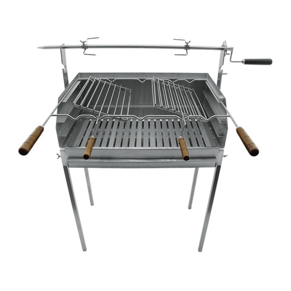 Barbecue a carvão BLAZE com espeto e pés em Inox 70x40 - 1