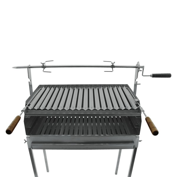 Barbecue a carvão BLAZE com espeto e pés em Inox 70x40 - 7