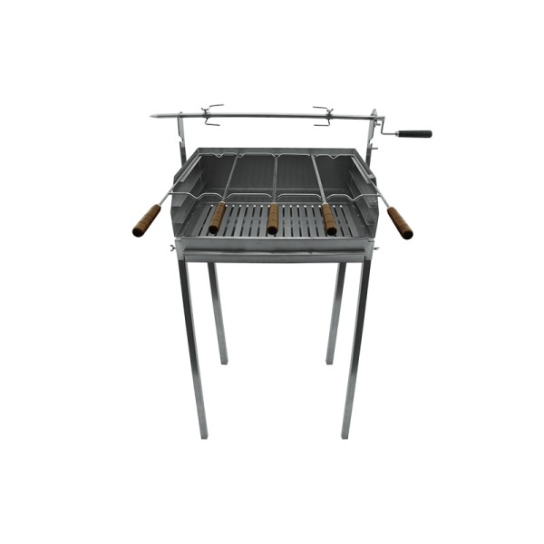 Barbecue a carvão BLAZE com espeto e pés em Inox 80x40 - 13
