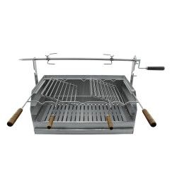 Grelhador a carvão BROIL com espeto giratório em Inox 60x40 - 1