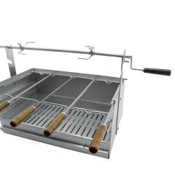 Grelhador a carvão BROIL com espeto giratório em Inox 60x40 - 7