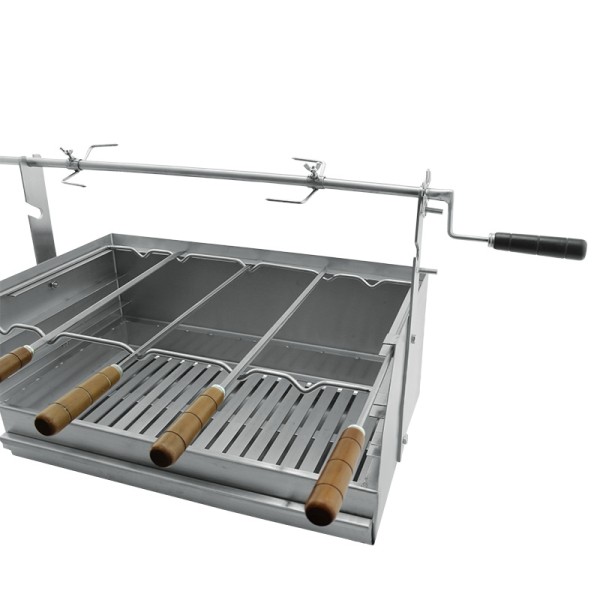 Grelhador a carvão BROIL com espeto giratório em Inox 60x40 - 7