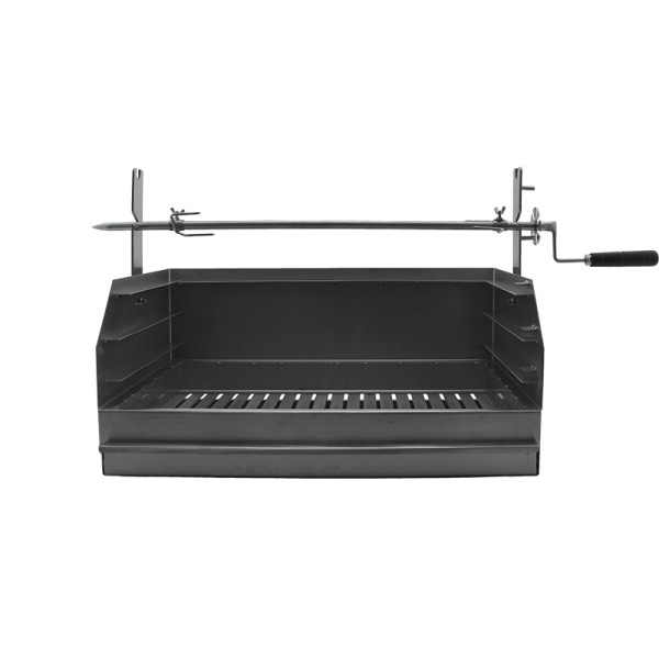 Grelhador a carvão BROIL com espeto giratório em Inox 60x40 - 2