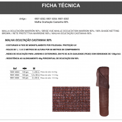 Rede sombra e ocultação 90% castanha 120gr 1,5x50m - 7