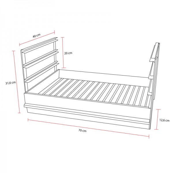 Grelhador de pousar aberto FLAME em Inox 70x40 - 9