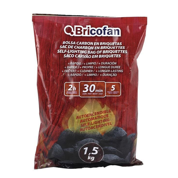 Carvão em briquetes autocendivel 1,5KG - 1