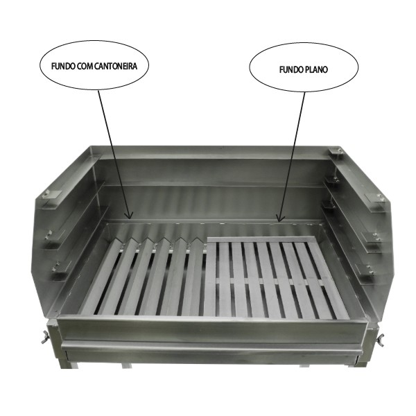 Barbecue BBQ a carvão BLAZE com pés em Inox 60x40 - 11