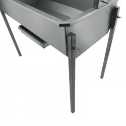 Churrasqueira a carvão BlazeElite com grelha elevatória e espeto em Inox - 6