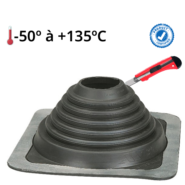 Membrana impermeável em EPDM para telhado Pipeco Nº9 Ø241 ao Ø520 mm - 1