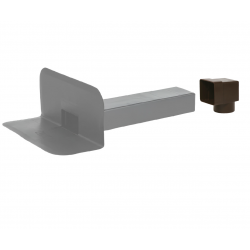 Boca de descarga horizontal quadrada - 100x100mm + adaptador Ø80 mm - 3