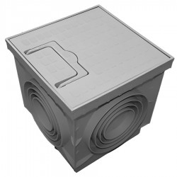 Caixa cúbica para drenagem em polipropileno PP + tampa LUX 40x40 cm - 1