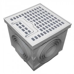 Caixa cúbica para drenagem em polipropileno PP + grelha LUX 40x40 cm - 1