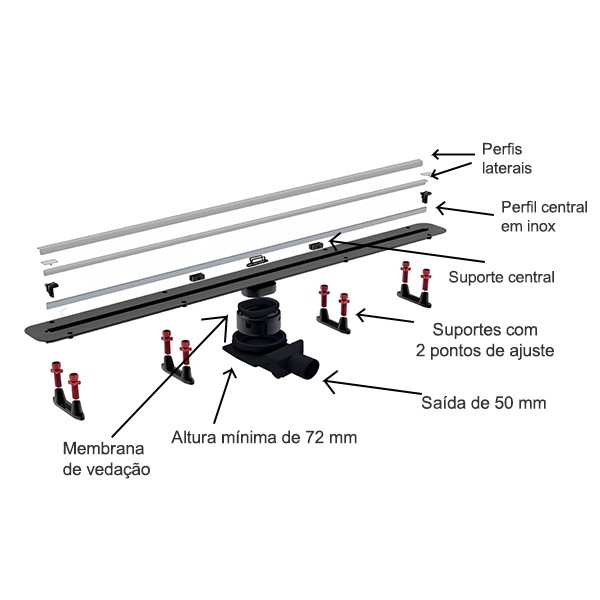 Canal de duche italiana em Inox SLIM DRAIN LINE 55cm - 5