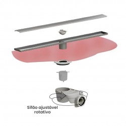 Canal de duche italiano em Inox com tampa rebaixada 55cm - 4