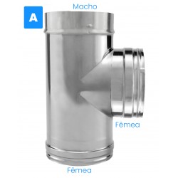 Tê 90º para chaminé em Inox simples - 2