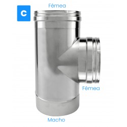 Tê 90º para chaminé em Inox simples - 4