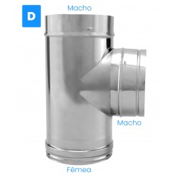 Tê 90º para chaminé em Inox simples - 5