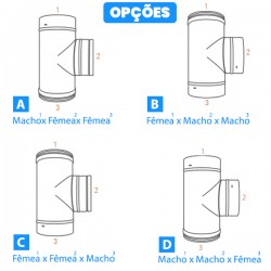 Tê 90º para chaminé em Inox simples - 6