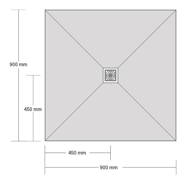 Base duche Jackoboard Aqua sifão centrado 900x900x40mm - 3