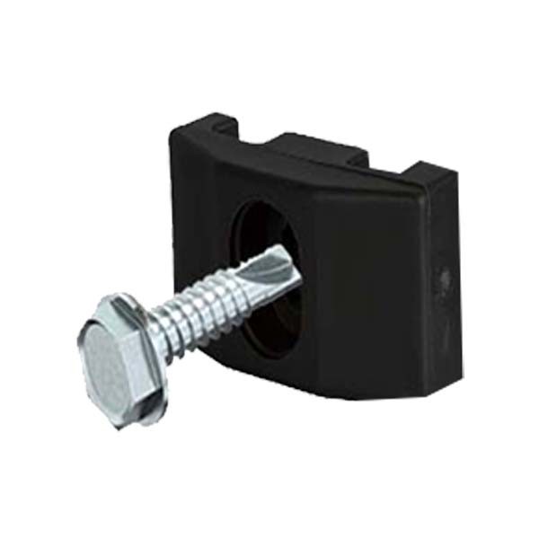 Abraçadeira TOP preto RAL9005 parafuso autoperfurante zincado - 1