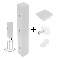 Poste TOP c/furação branco RAL9016 p/base - 1