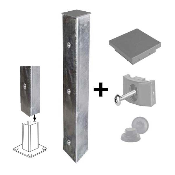 Poste TOP c/furação galvanizado p/base - 1