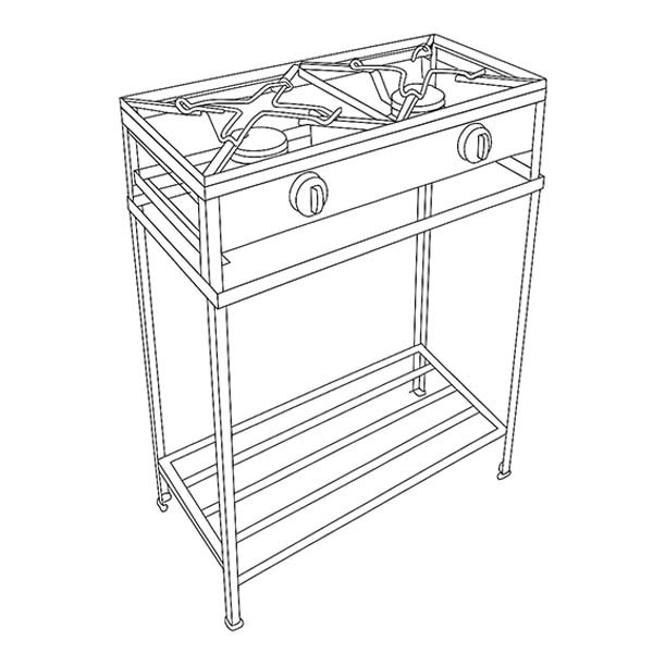 Bancada para Trempe / Fogão 60x30 H62 - 3