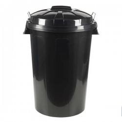 Caixote do lixo com tampa preto 50L - 1